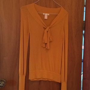 Orange crepe like top - medium